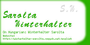 sarolta winterhalter business card